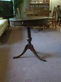 there are several unique all wood vintage & antique end & occasional tables in this sale