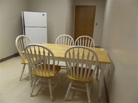 small Roper refridgrator - table & chairs  