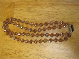 Heavy crystal beaded vintage necklace