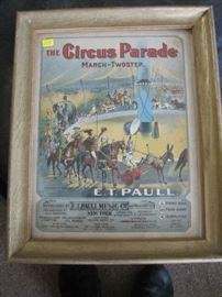 Framed circus poster/advertisement