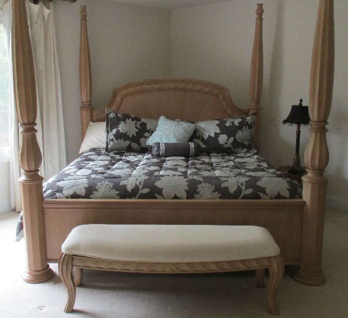 Bernhardt king bed and bench.