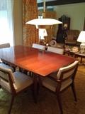 Gate leg drop leaf table with 6 chairs