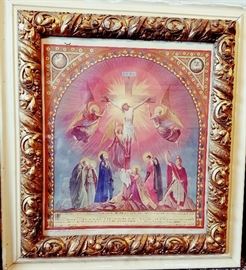 Vintage print from The Precious Blood Monastery dated 1931 in ornate frame