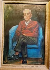 Signed painting of a man signed Pauline Hoppler 1978