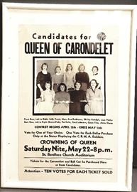 Vintage Queen of Carondolet poster framed