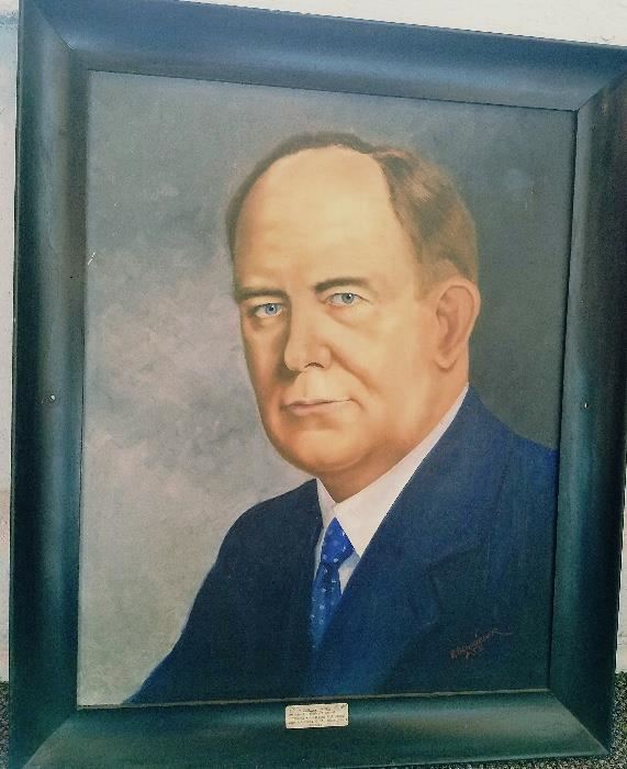 Oil painting of John J Maddox signed E.Schmieder 1955