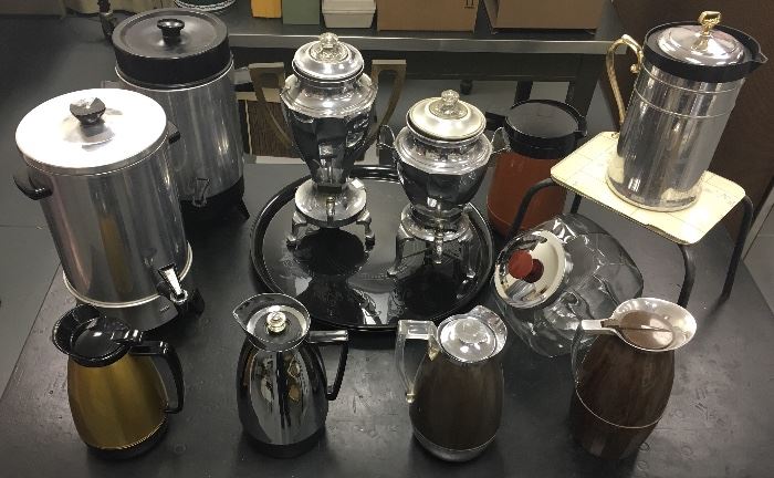 Mid Century Collection of coffee servers and misc 