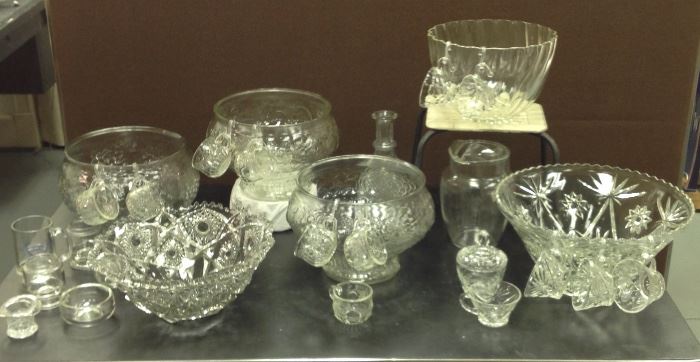 Punch bowls and St Louis Advertising glass