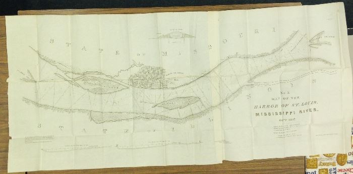 Original 1838 (One of 3 ) Survey Maps of the Mississippi River - Capt Robert E Lee. Very Rare