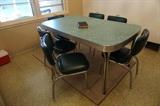 Vintage 1950s Table and Handle Back Diner Chairs Set