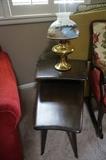 Vintage Two Tiered Step End Table and lamp