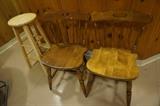 wood chairs, stool