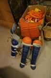 Child size Catcher’s shin guards and breast protector