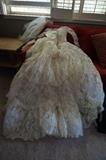 Vintage 1960 wedding dress and veil