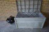 outdoor storage chest, small weber grill
