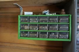 screws, nuts, bolts, nails, misc garage items