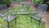 iron chairs and sofa