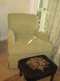 small green bedroom chair