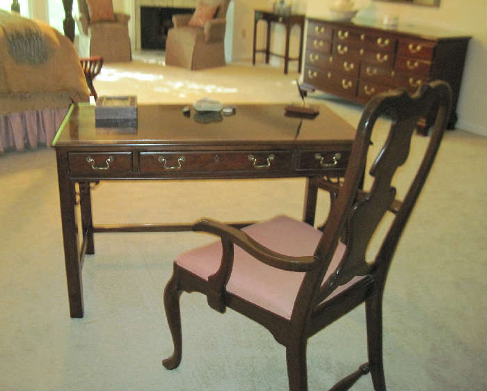 mahogany desk and chair
