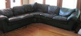 leather sectional green good condition