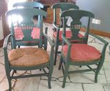 4 kitchen chairs rush seats