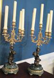 bronze and marble candelabra