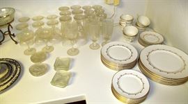 Nice Royal Doulton gold and white china, service for eight