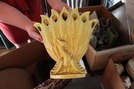 Haeger Peacock and BOXES of VINTAGE Pottery