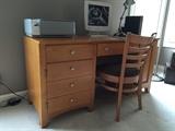 computer desk and ladderback chair