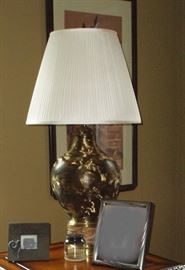 heavy brass lamps, there are two