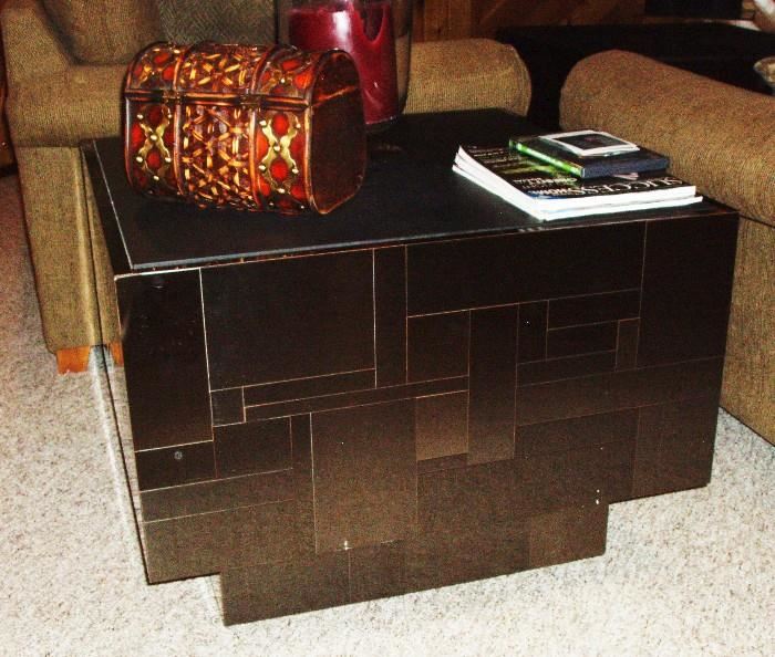 pewter with slate top large end tables, there are two of them