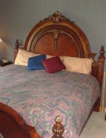 master bedroom bed. Headboard it huge and tall for a king size bed. Complete set was imported from Italy