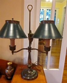Vintage double light brass lamp