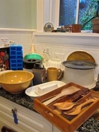 Texas Ware bowl, Tupperware, etc.