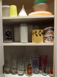 Vintage glassware, Tupperware, more.