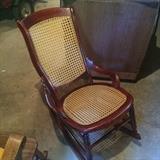 Cain back and seat rocking chair