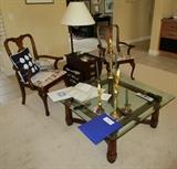 Glass top craftsman table oak