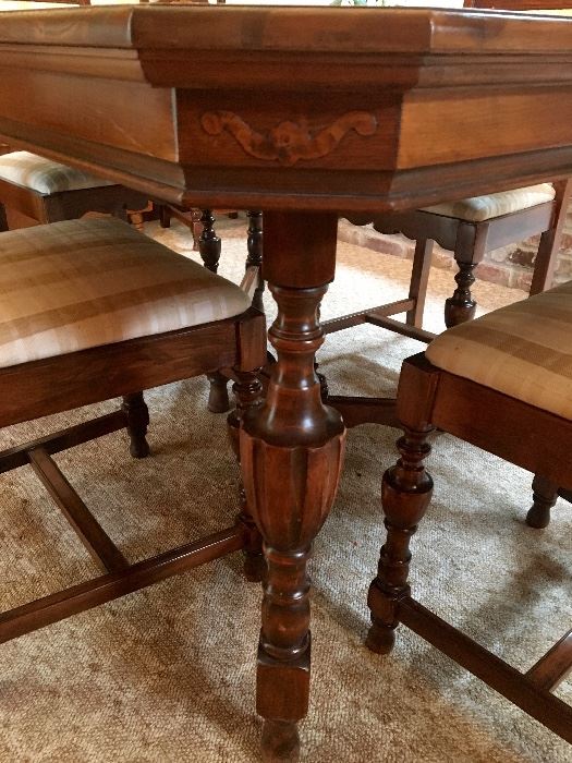 Beautifully carved wood antique dining room table