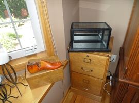 2 DRAWER OAK FILING CABINET