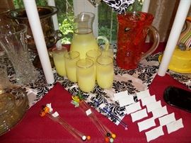 LEMONADE SET AND GLASS PITCHER