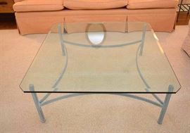 Lovely Contemporary Coffee Table w/ Glass Top