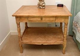 Cottage Style Table / Nightstand with Distressed Paint