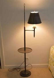 Vintage Metal Floor Lamp with Table