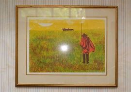 Limited Edition Framed Lithograph by Sergio Agostini (1966) "The Peasant", Signed and Numbered, 25/100