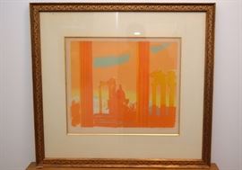 Limited Edition Lithograph by Paul Guiramand, "La Petit Forum", Signed & Numbered, 22/50 