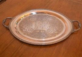 Large Silverplate Serving Tray