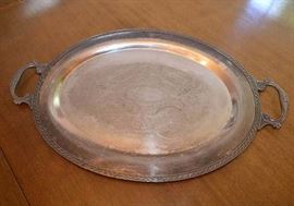 Large Silverplate Serving Tray