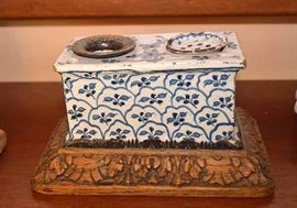 Antique Porcelain Inkwell