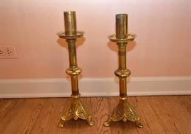 Large Brass Candlesticks