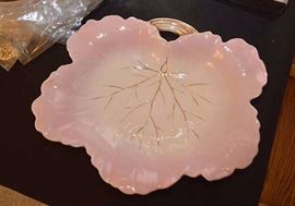 Vintage Pink Leaf-Shaped Bowl